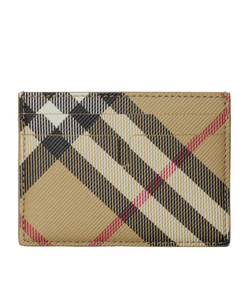 Burberry Burberry Leather Check Print Card Holder