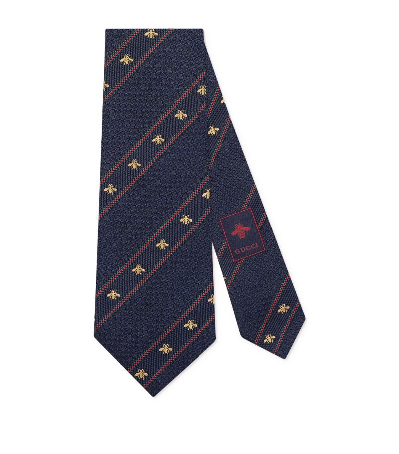 Gucci Gucci Silk Bee Web Stripe Tie