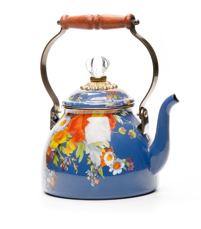 Mackenzie-Childs Mackenzie-Childs Lapis Flower Market 2 Quart Tea Kettle