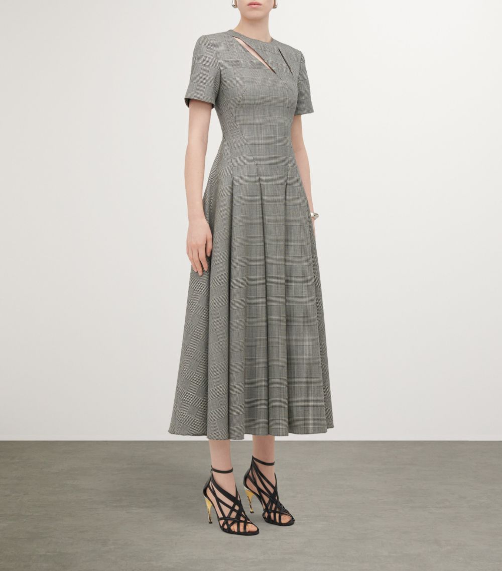 Alexander McQueen Alexander Mcqueen Wool Check Midi Dress