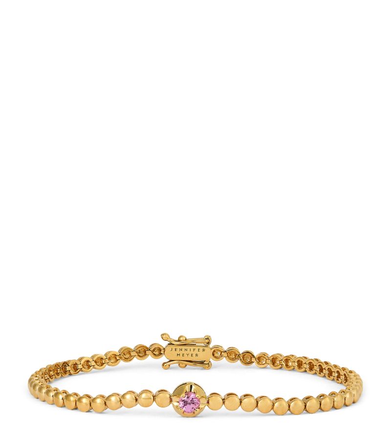 Jennifer Meyer Jennifer Meyer Yellow Gold And Pink Saphhire Tennis Bracelet