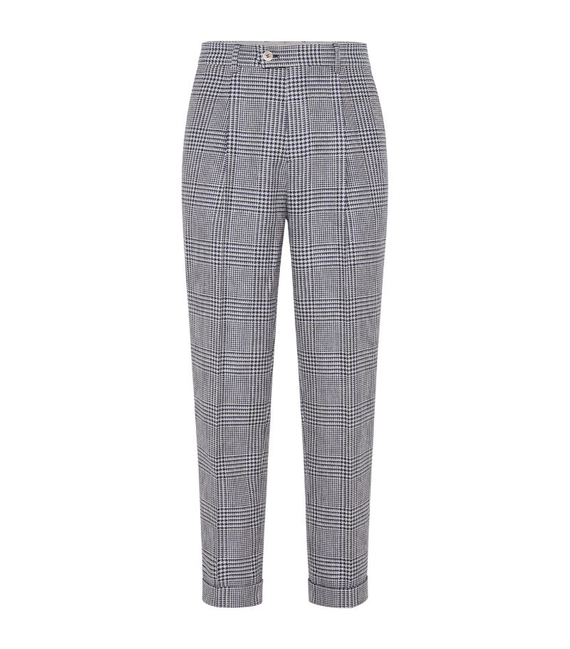 Brunello Cucinelli Brunello Cucinelli Pleated Check Trousers