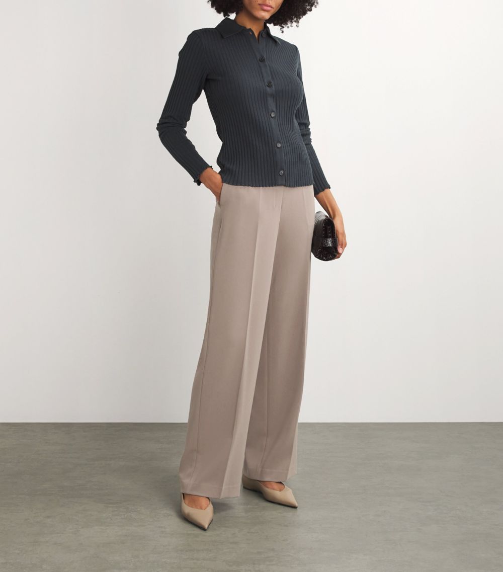 Theory Theory Wide-Leg Crepe Trousers