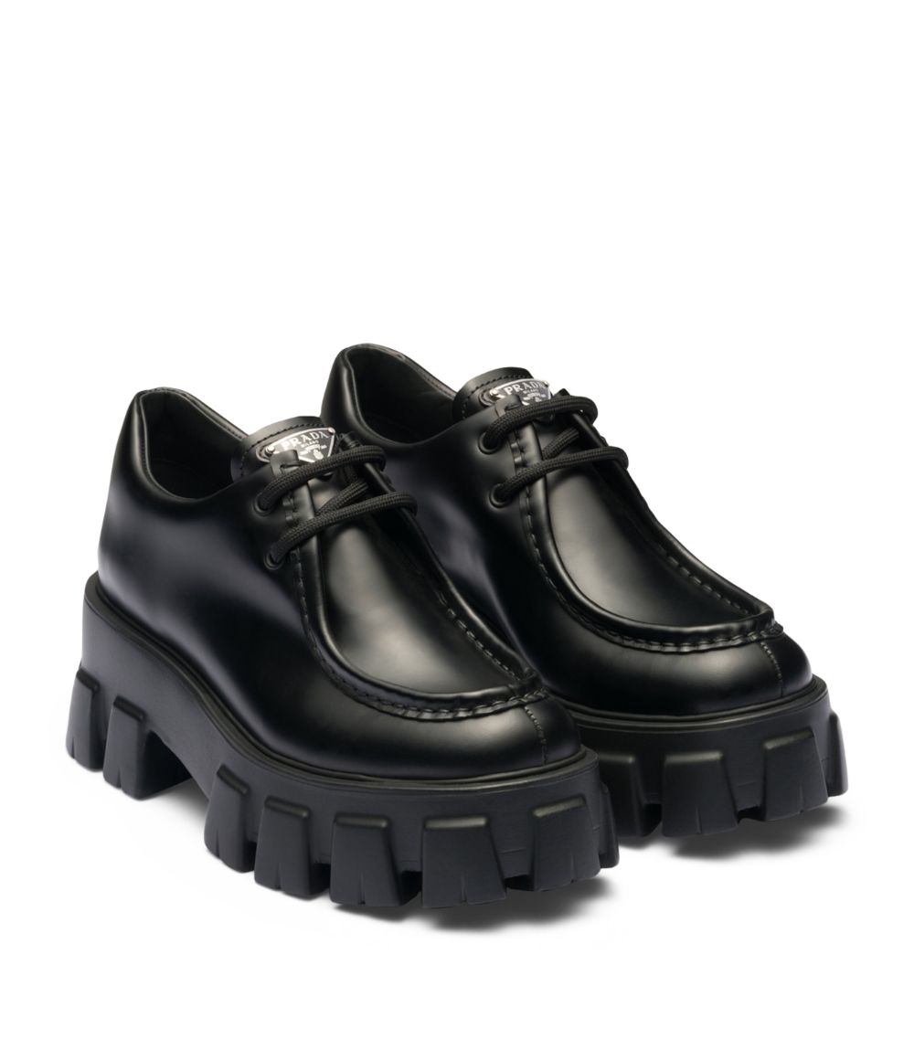 Prada Prada Leather Monolith Lace-Up Loafers 55