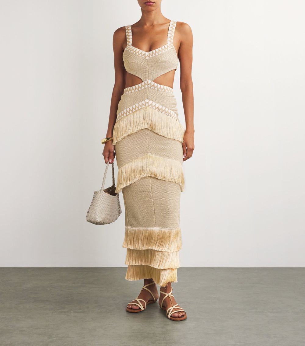 Patbo Patbo Fringe-Trim Maxi Dress