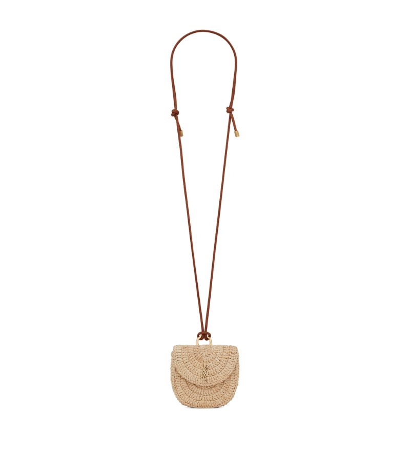 Saint Laurent Saint Laurent Cassandre Raffia Cross-Body Bag