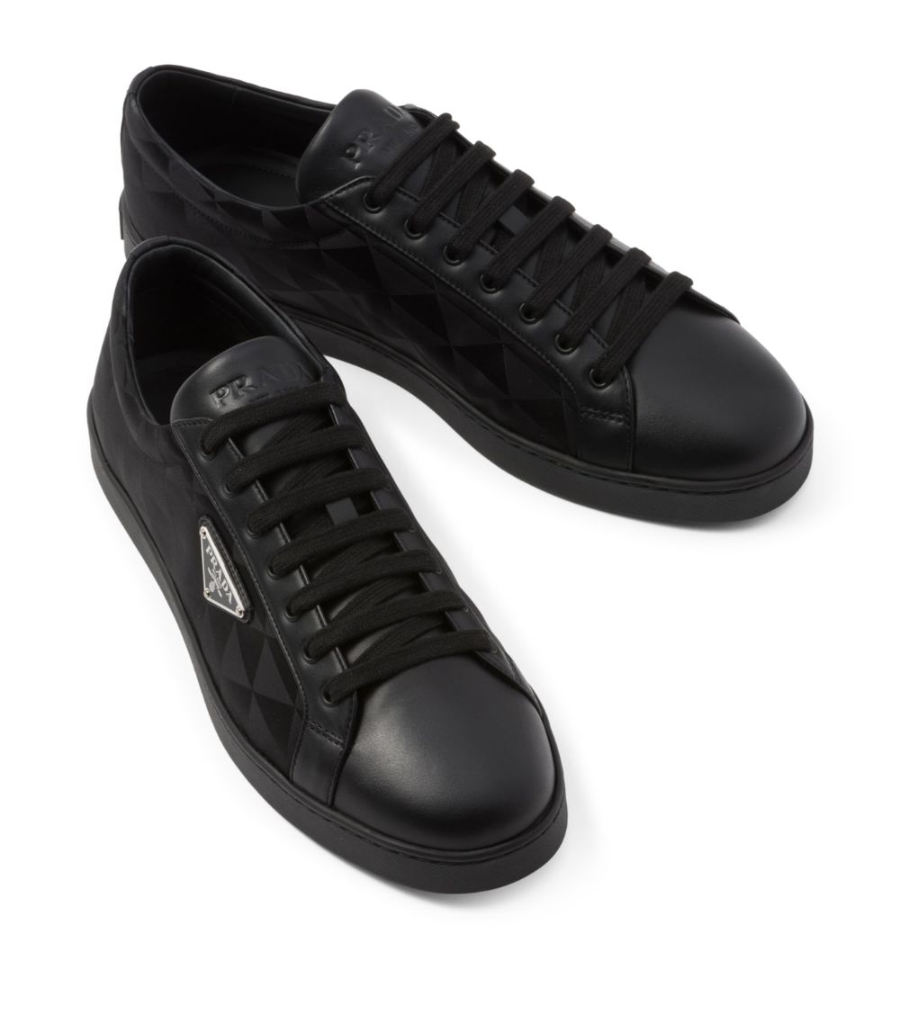 Prada Prada Leather and Re-Nylon Sneakers