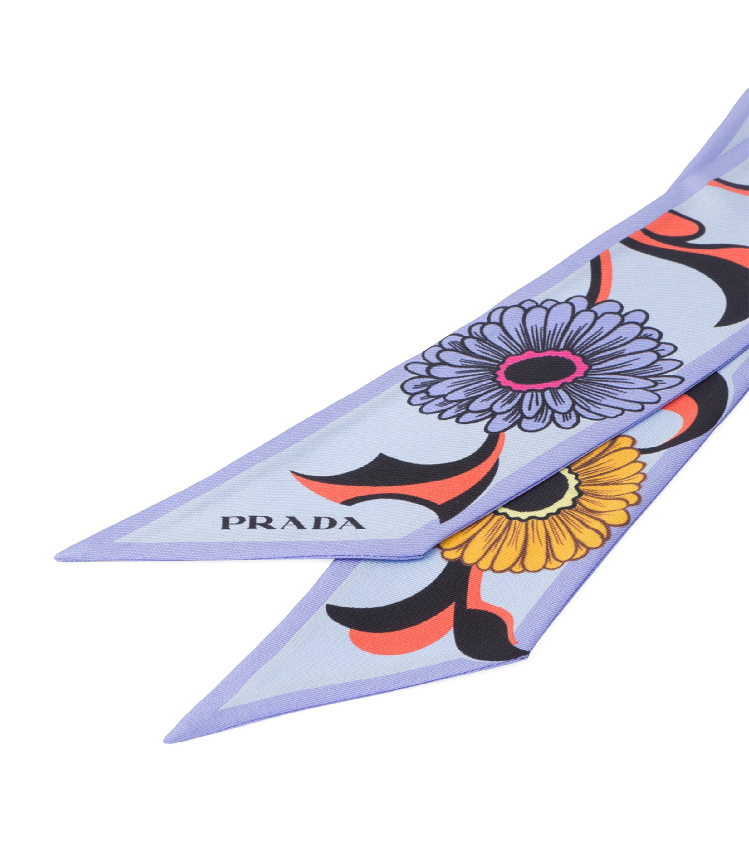 Prada Prada Silk Daisies Skinny Scarf