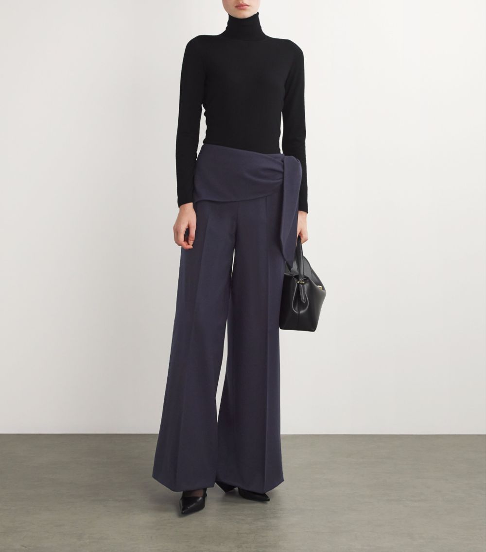 Max Mara Max Mara Stretch-Virgin Wool Wrap Trousers