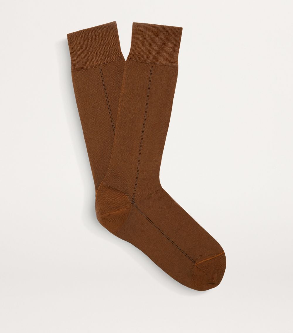 zegna Zegna Cotton-Blend Long Socks