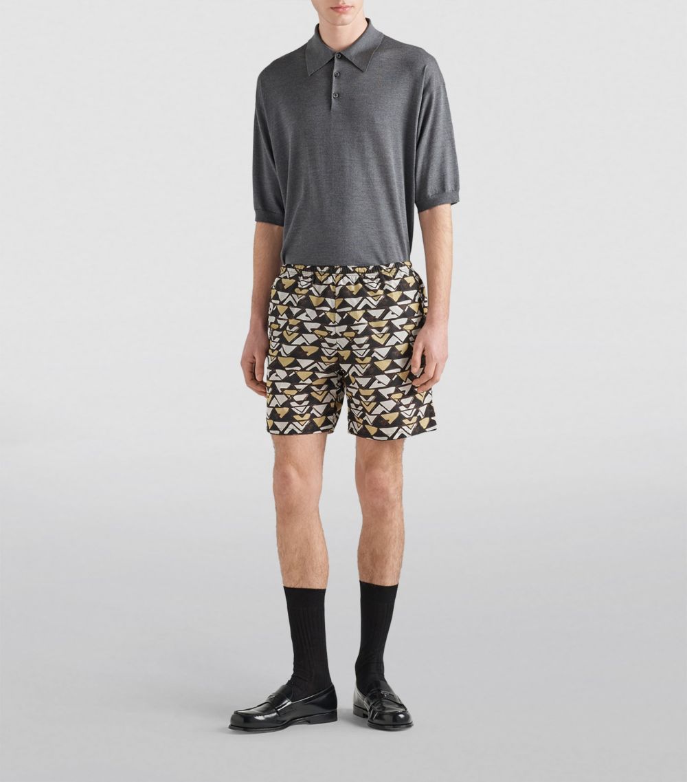 Prada Prada Re-Nylon Geometric Swim Shorts