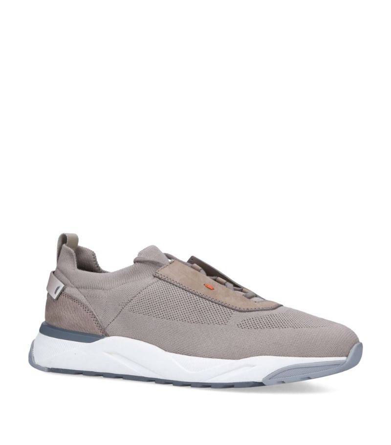 Santoni Santoni Leather-Trim Knit Sneakers