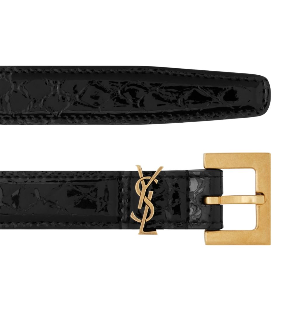 Saint Laurent Saint Laurent Patent Leather Monogram Belt