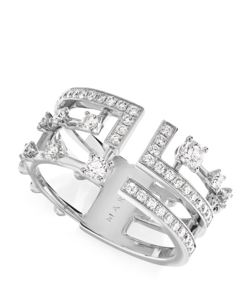  Marli New York White Gold And Diamond Avenues Ring