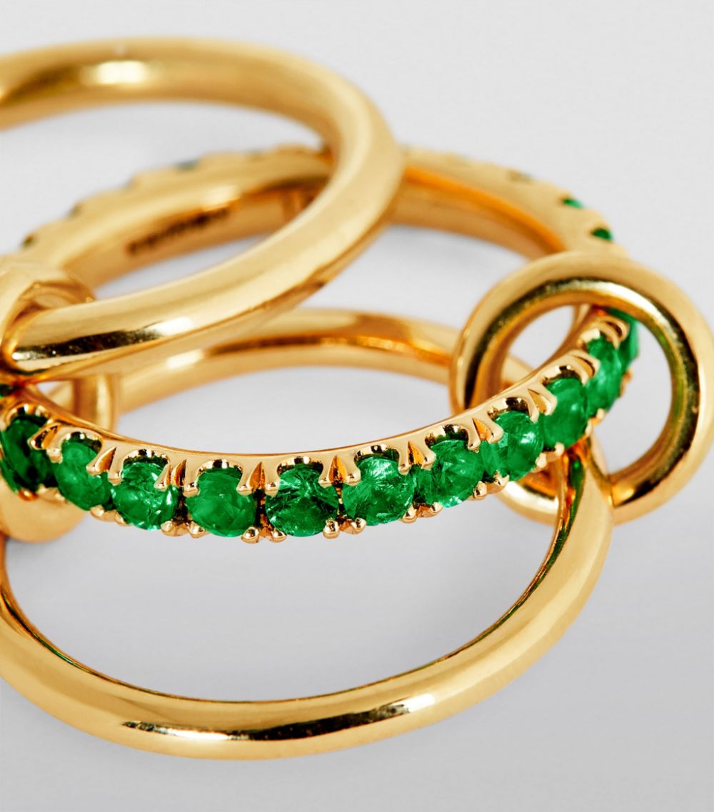 Spinelli Kilcollin Spinelli Kilcollin Yellow Gold And Emerald Petunia Ring