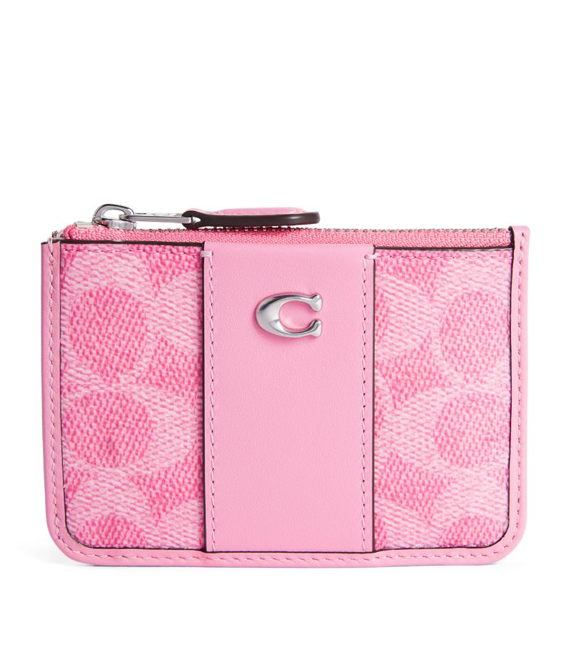 Coach Coach Mini Canvas Zipped Card Holder