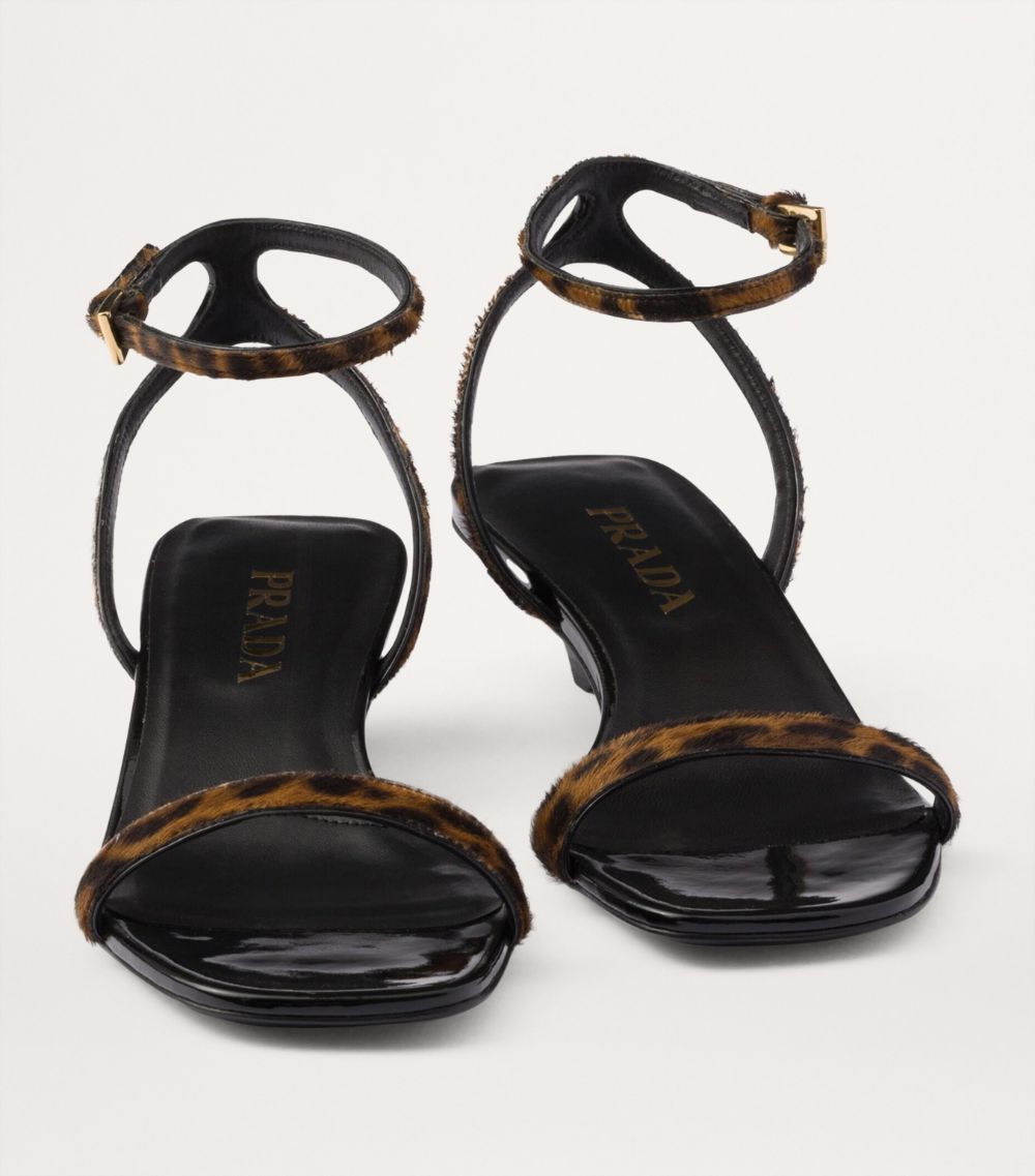 Prada Prada Animal Print Heeled Sandals 35