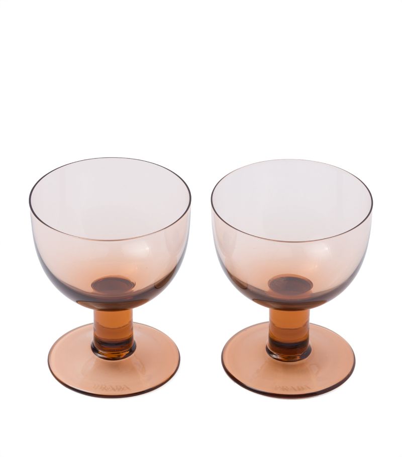 Prada Prada Set Of 2 Plinth Water Glasses