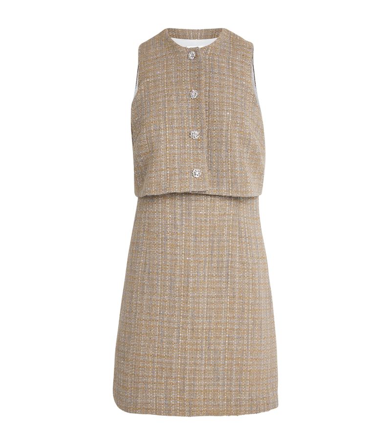  Sandro Tweed Layered Mini Dress