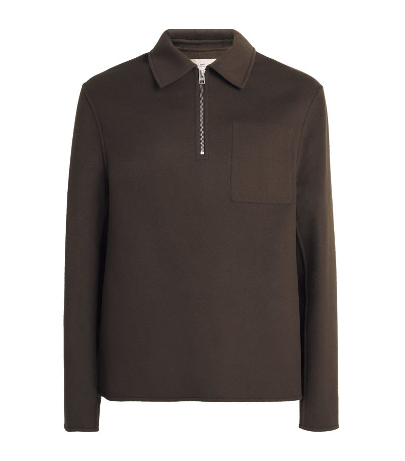 Ami Paris Ami Paris Wool-Cashmere Half-Zip Jacket