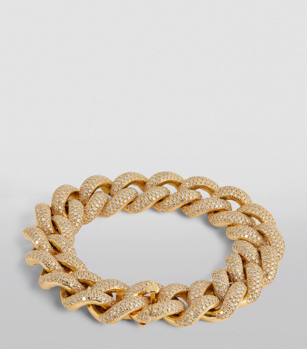 Shay Shay Yellow Gold And Diamond Jumbo Pavé Links Bracelet