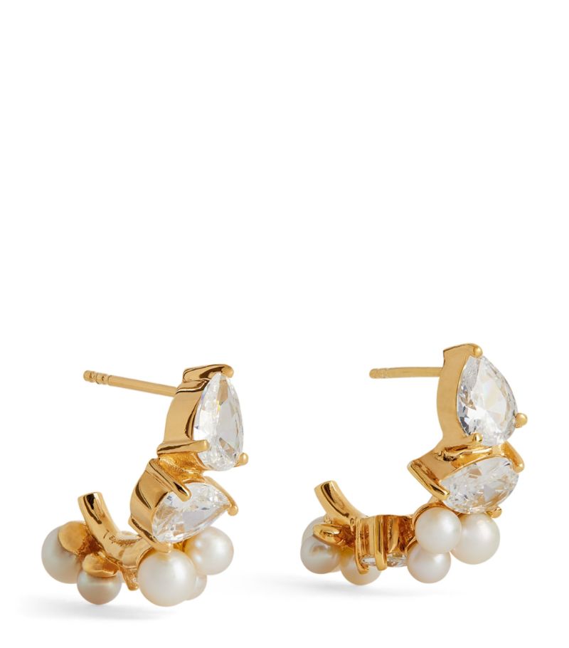 Completedworks Completedworks Gold Vermeil, Zirconia And Pearl Chasing Shadows Earrings