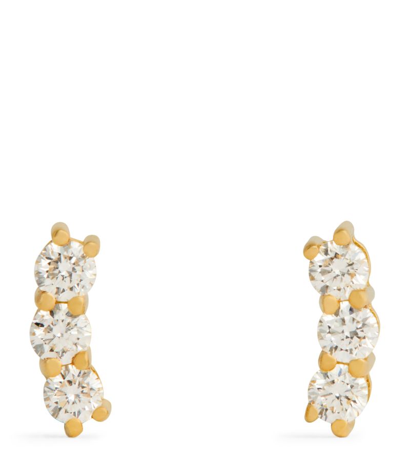 Melissa Kaye Melissa Kaye Yellow Gold and Diamond Aria Stud Earrings
