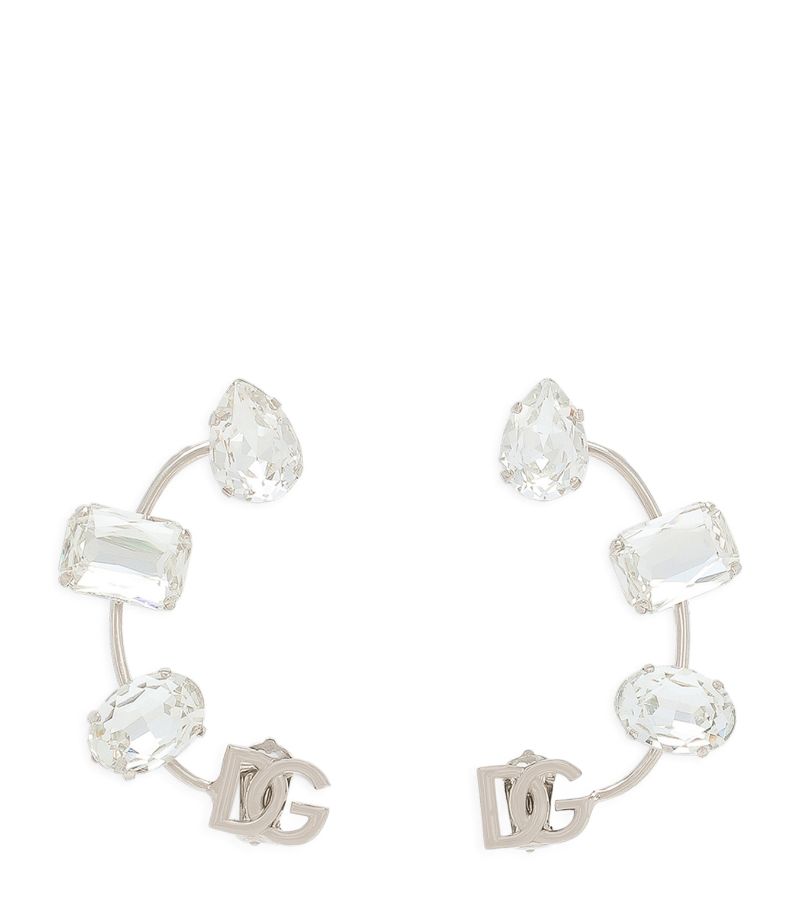 Dolce & Gabbana Dolce & Gabbana Rhinestone Dg Logo Ear Cuffs