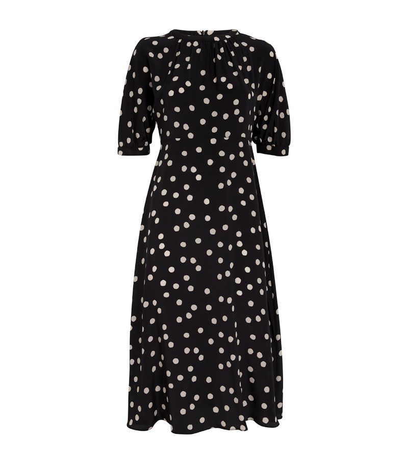 Max Mara Max Mara Silk Polka-Dot Midi Dress