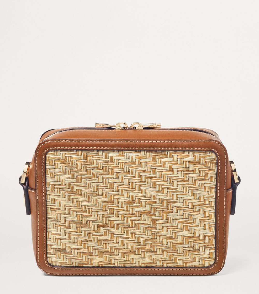  Aspinal Of London Leather Woven Camera Bag