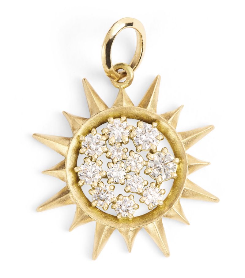 Jade Trau Jade Trau Yellow Gold And Diamond Victoria Margot Sun Charm