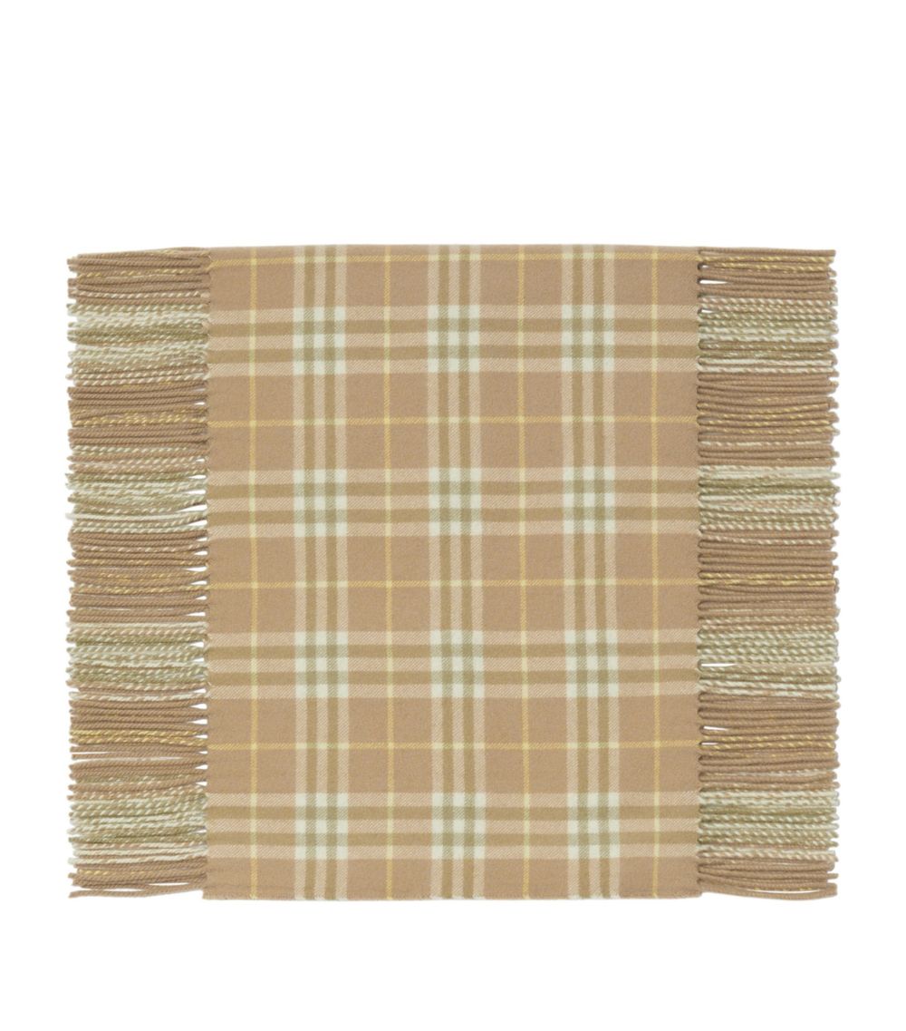 Burberry Burberry Cashmere Fringed Check Scarf