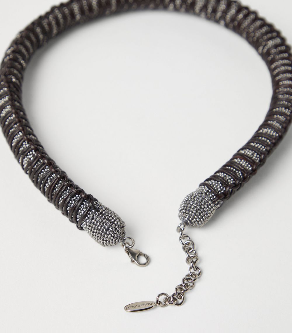 Brunello Cucinelli Brunello Cucinelli Braided Leather Monili Necklace