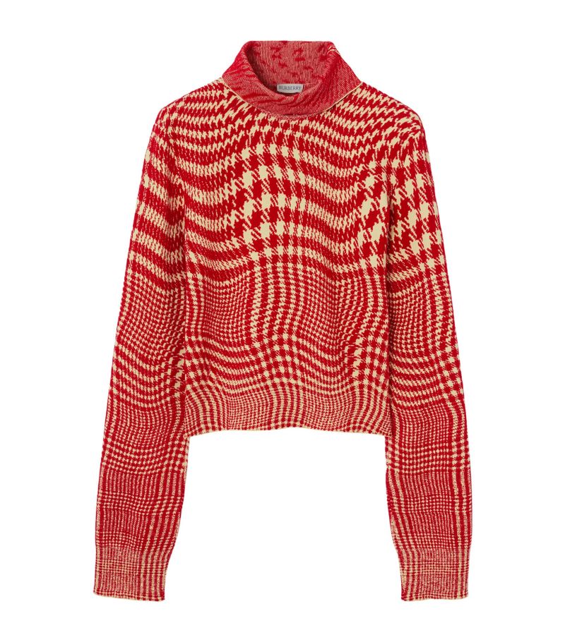 Burberry Burberry Wool-Blend Warped Houndstooth Sweater