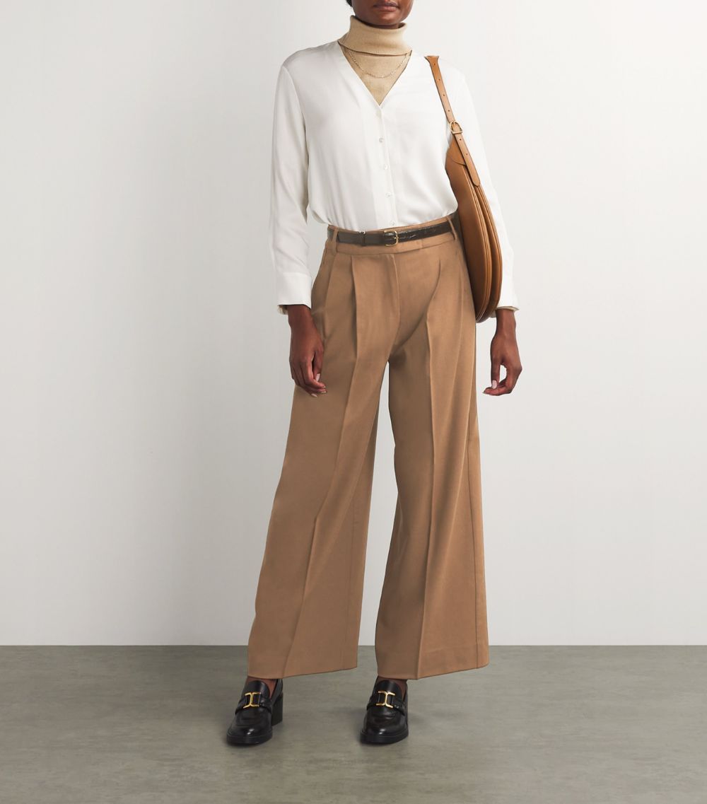 Max Mara Max Mara Stretch-Wool Wide-Leg Trousers