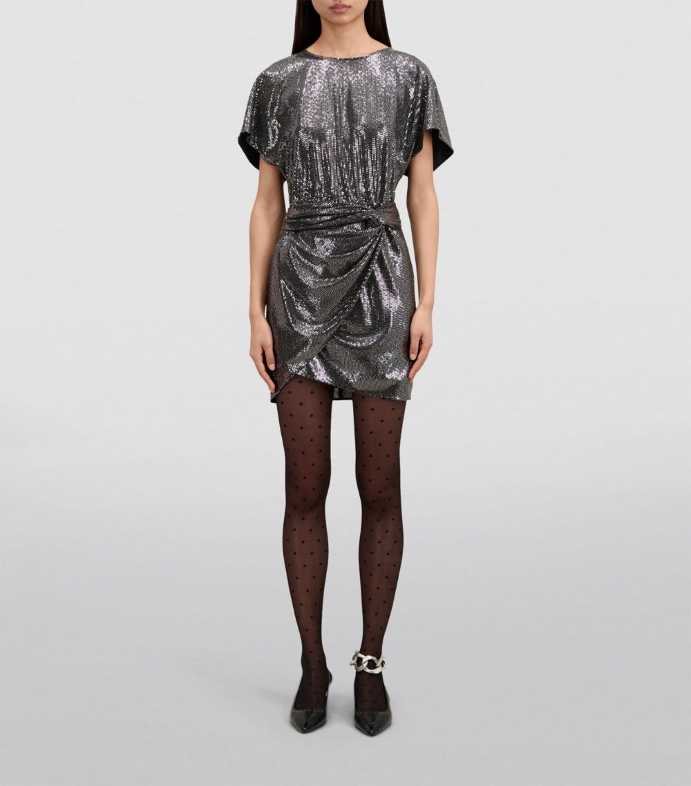 The Kooples The Kooples Metallic Draped Mini Dress