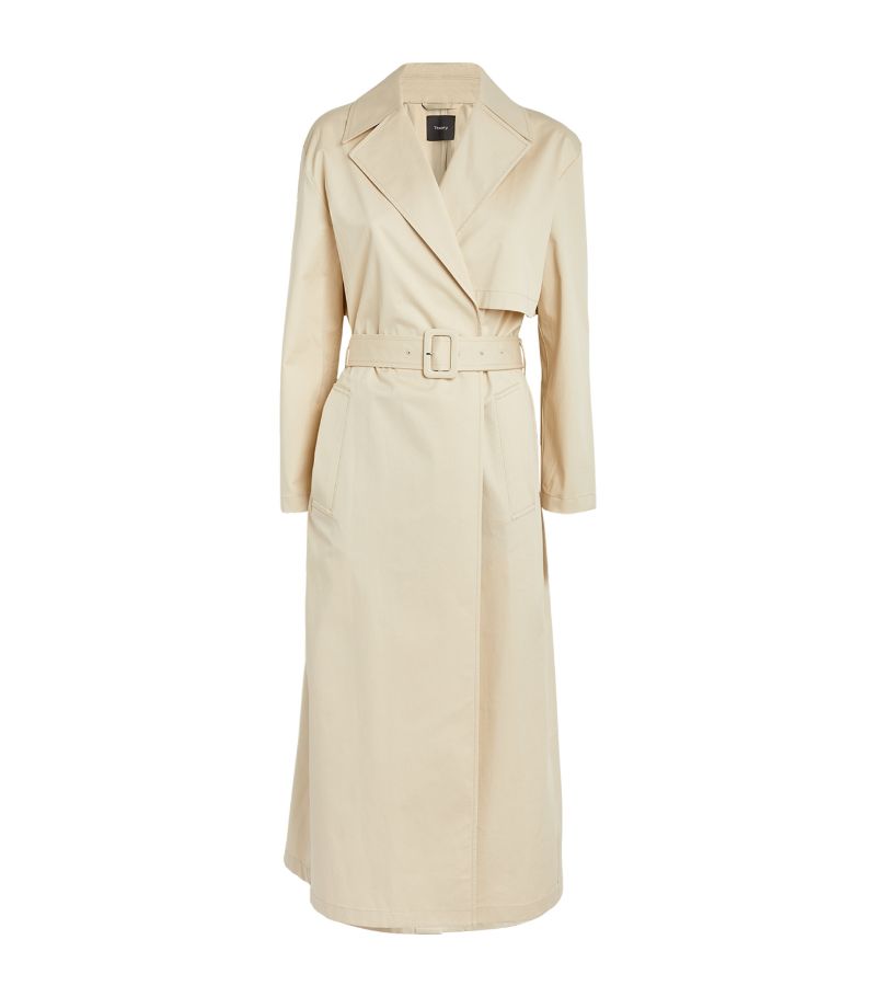 Theory Theory Stretch-Cotton Belted Trench Coat