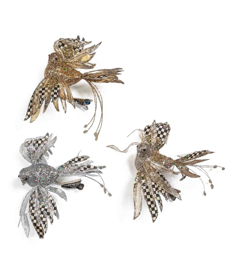 Mackenzie-Childs MacKenzie-Childs Fabric Glam Up Bird Clips (Set of 3)