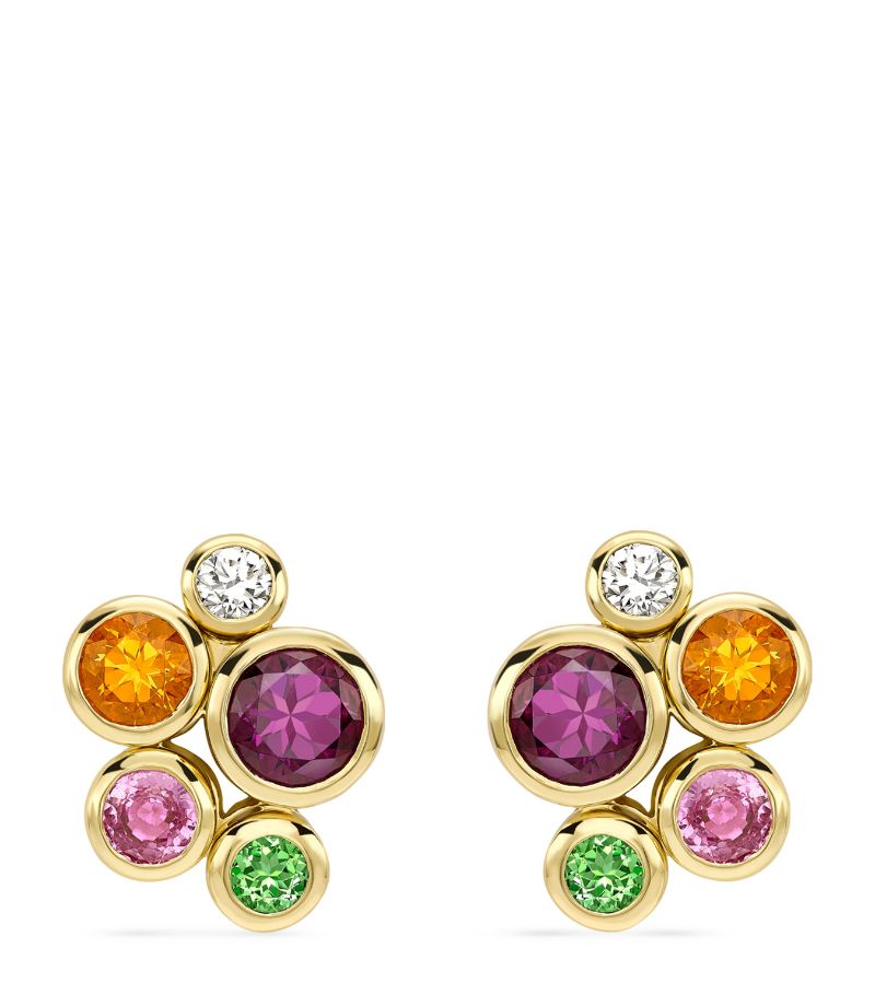 Boodles Boodles Yellow Gold, Diamond And Multicoloured Gemstone Raindance Earrings