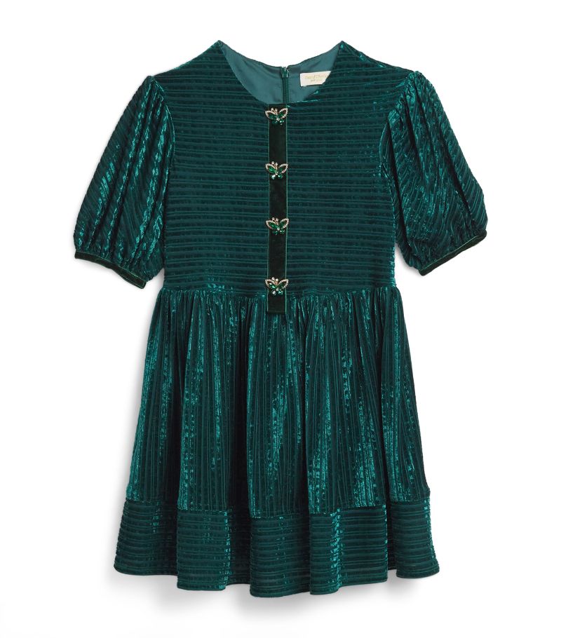 David Charles David Charles Velvet Button-Detail Dress (3-8 Years)