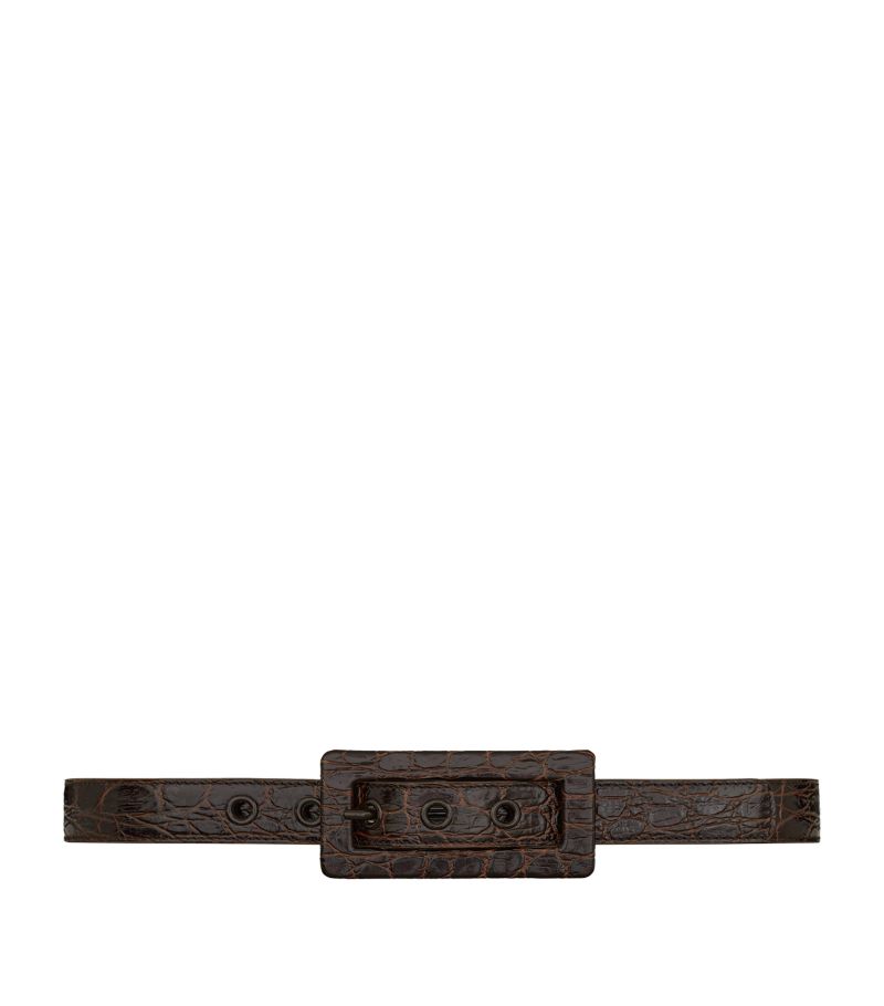 Saint Laurent Saint Laurent Croc-Embossed Belt