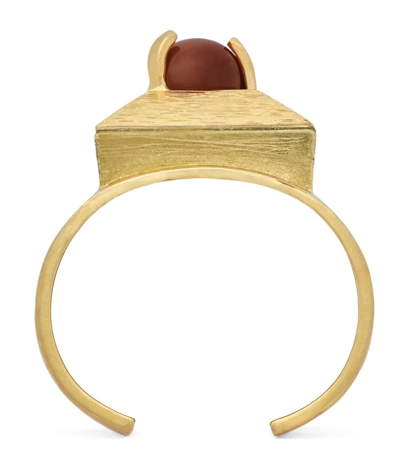 Saint Laurent Saint Laurent Gold-Tone Cabochon Bangle