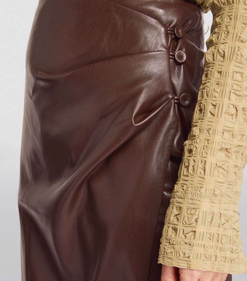 Nanushka Nanushka Vegan Leather Marcha Midi Skirt