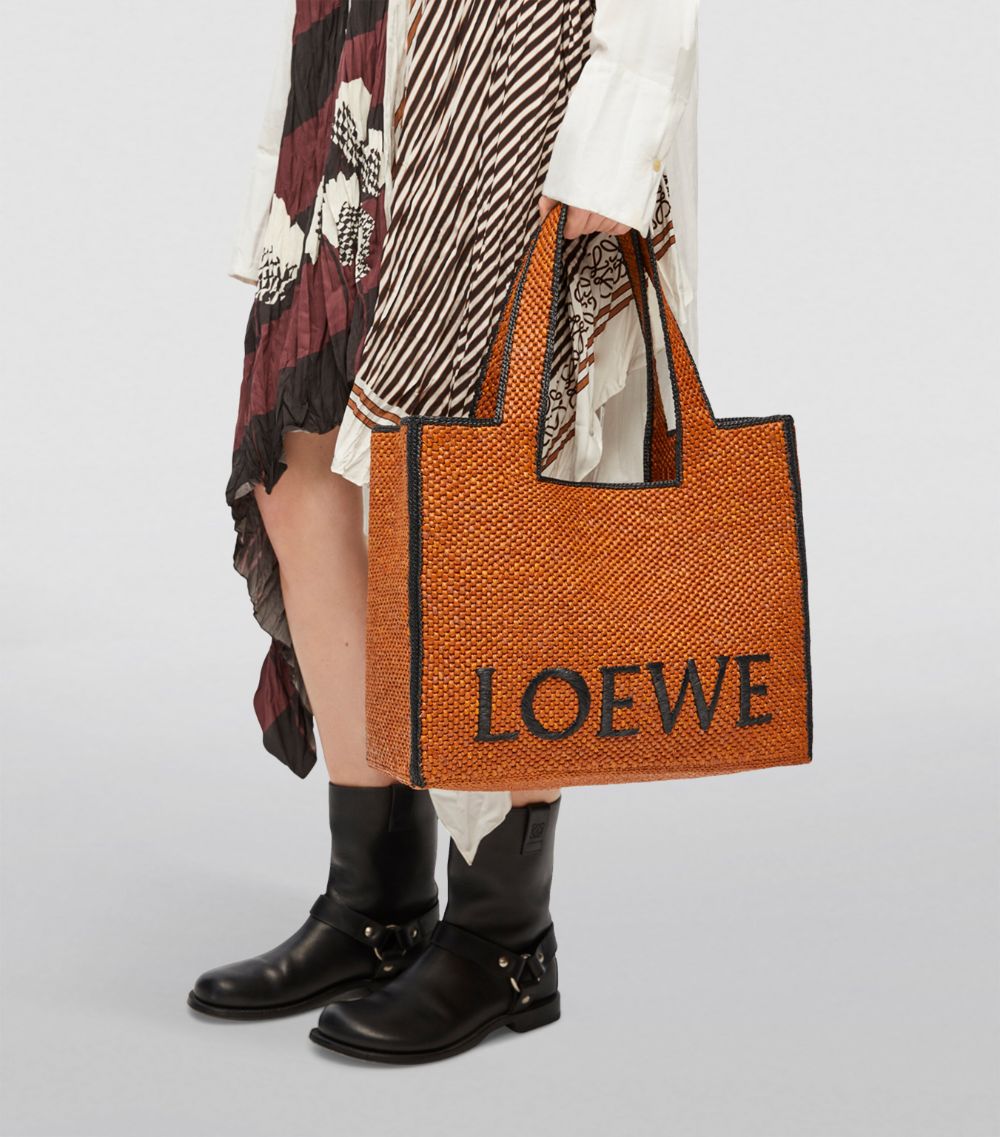 Loewe Loewe X Paula'S Ibiza Large Raffia Font Tote Bag