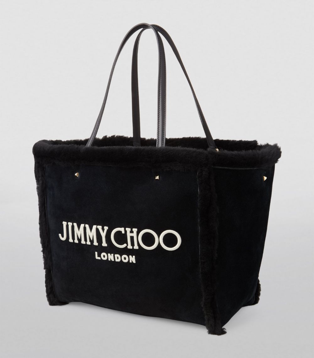 Jimmy Choo Jimmy Choo Leather-Shearling Avenue Tote Bag