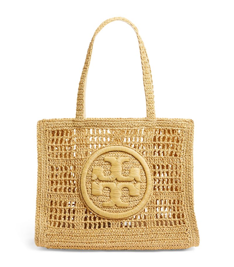 Tory Burch Tory Burch Small Hand-Crocheted Raffia Ella Tote Bag