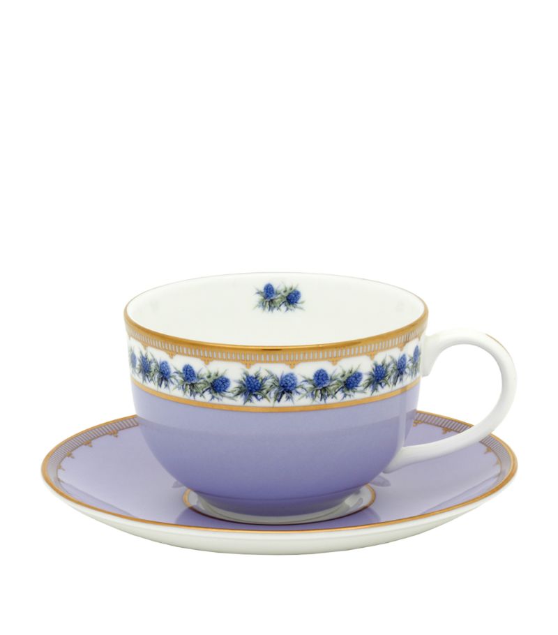 Halcyon Days Halcyon Days Shell Garden Floral Teacup And Saucer