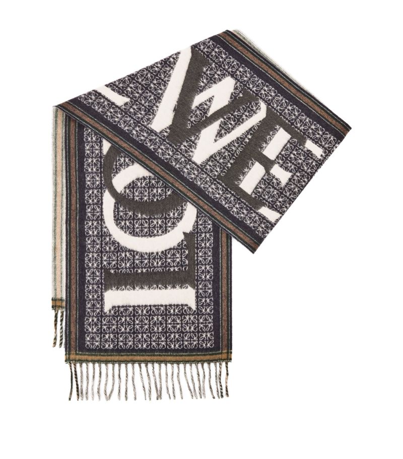 Loewe Loewe Wool-Cashmere Logo Scarf