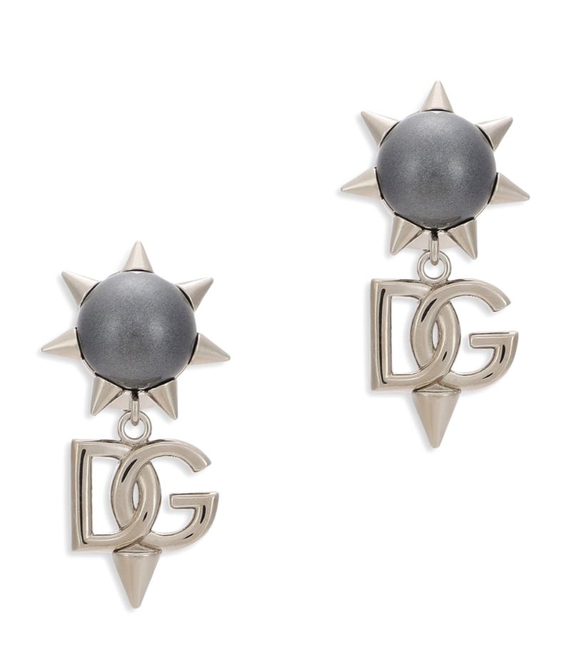 Dolce & Gabbana Dolce & Gabbana Studded-Logo Clip-On Earrings