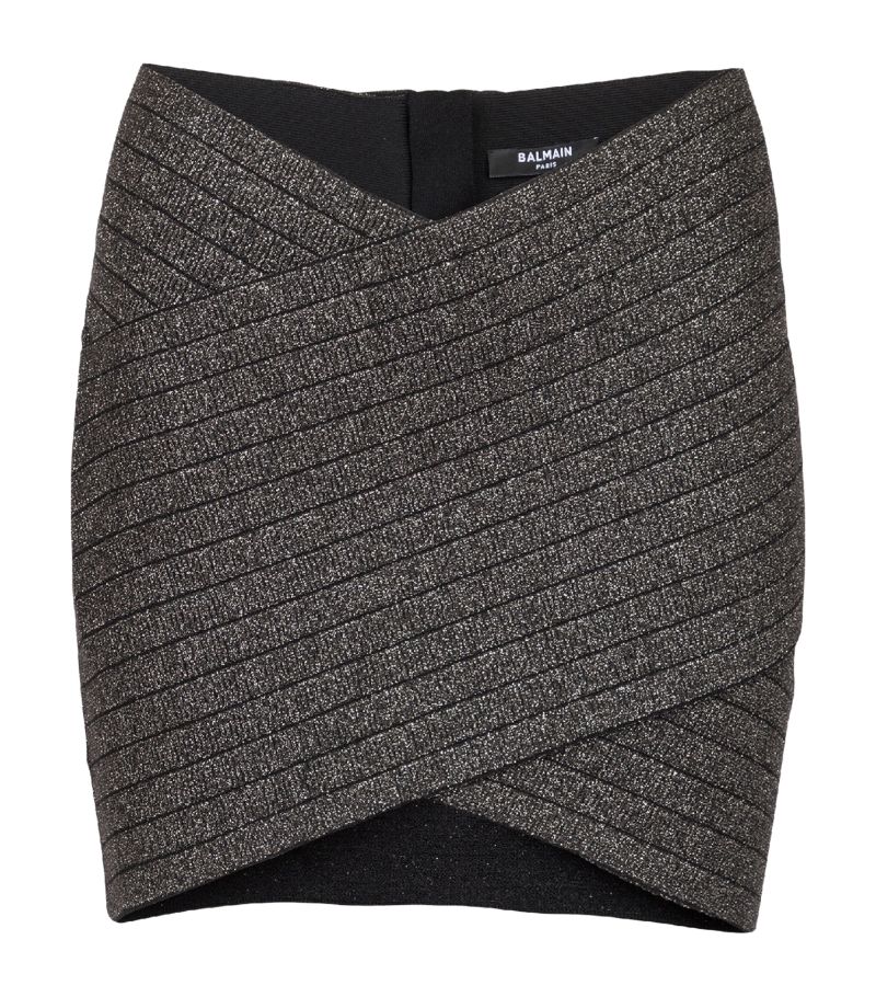 Balmain Balmain Rib-Knit Mini Skirt